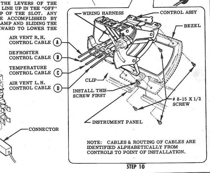 57 Deluxe Heater Control Cable installation - TriFive.com, 1955 Chevy